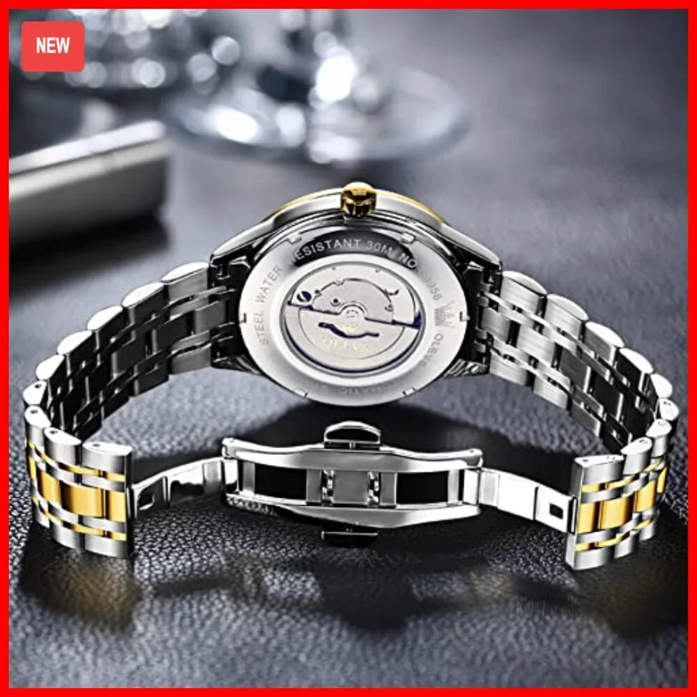 Automatic Mechanical Men's Dress Watch Stainless Steel Waterproof Luminous Day